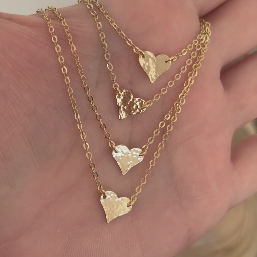 Hammered Heart Necklace | Dainty Everyday Pendant